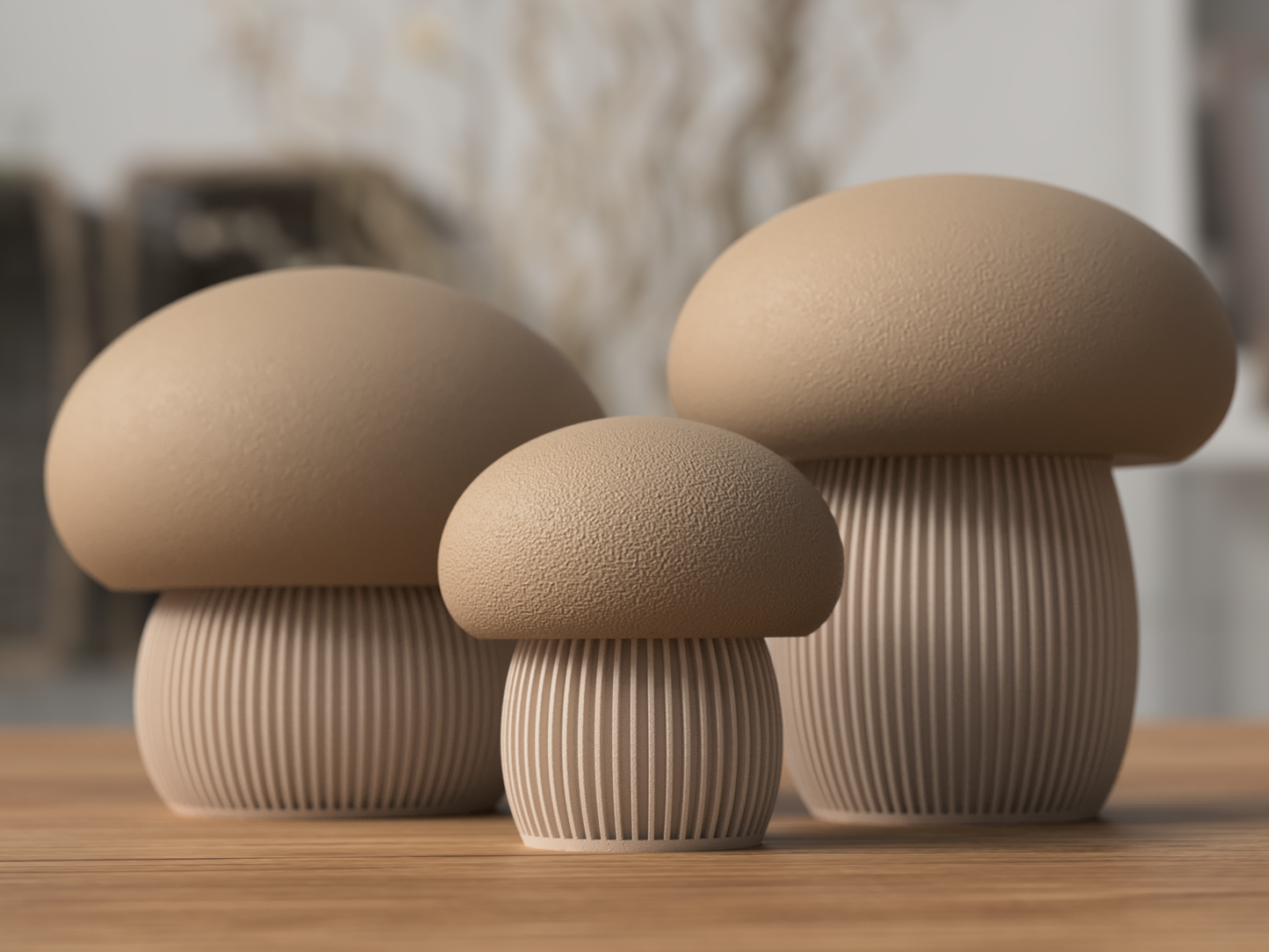 Japandi Mushroom Containers – Modern & Cozy Home Decor