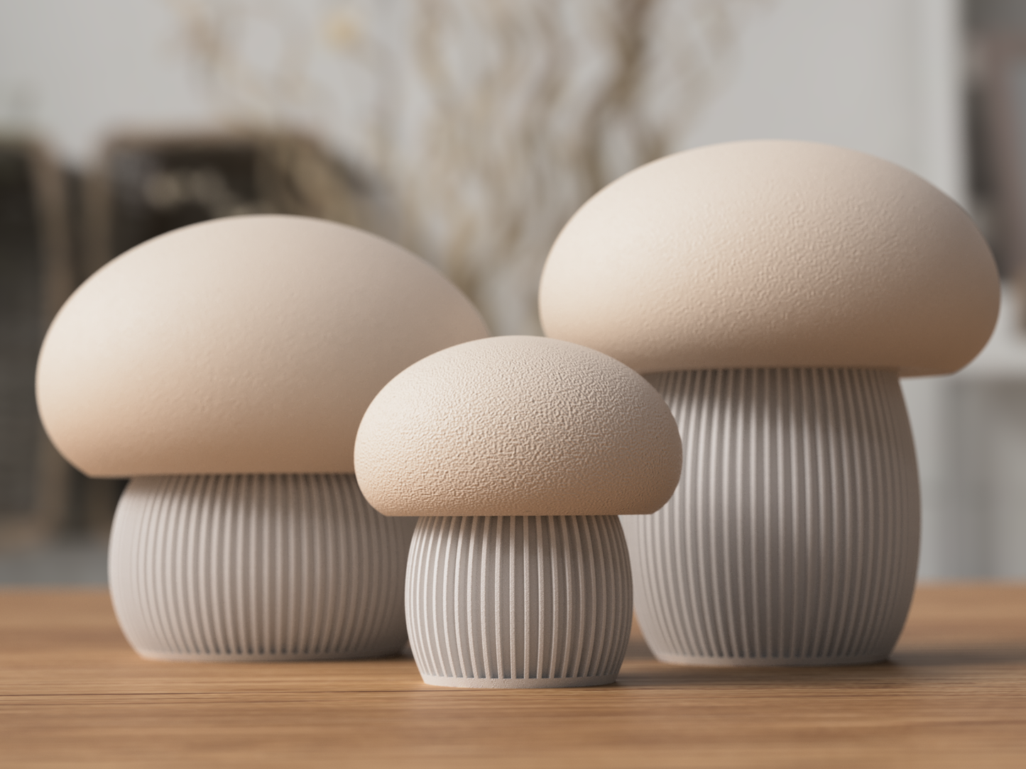 Japandi Mushroom Containers – Modern & Cozy Home Decor