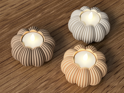 Pumpkin Tea light Holder | Minimalist Elegance for Halloween